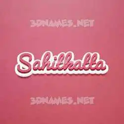 sahitkatta in Red Scribble style - 3D name wallpaper