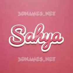 sahya in Red Scribble style - 3D name wallpaper