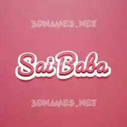 sai baba in Red Scribble style - 3D name wallpaper