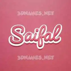 saifal in Red Scribble style - 3D name wallpaper
