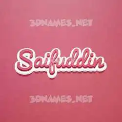 saifuddin in Red Scribble style - 3D name wallpaper