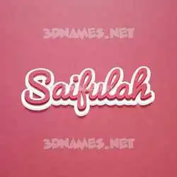 saifulah in Red Scribble style - 3D name wallpaper