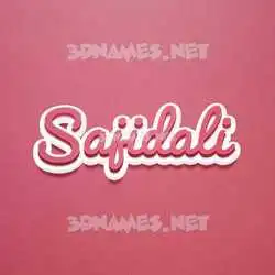sajidali in Red Scribble style - 3D name wallpaper