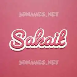 sakait in Red Scribble style - 3D name wallpaper