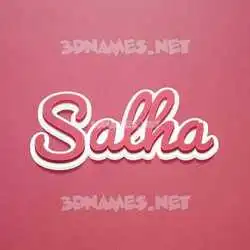 salha in Red Scribble style - 3D name wallpaper