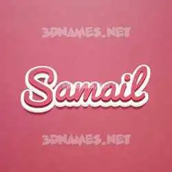 samail in Red Scribble style - 3D name wallpaper