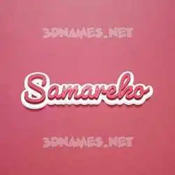 samareko in Red Scribble style - 3D name wallpaper