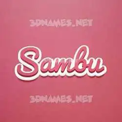 sambu in Red Scribble style - 3D name wallpaper