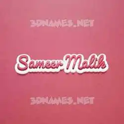sameer malik in Red Scribble style - 3D name wallpaper