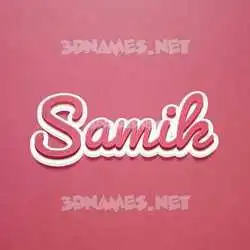 samik in Red Scribble style - 3D name wallpaper