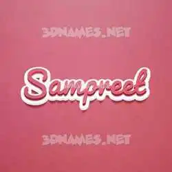 sampreet in Red Scribble style - 3D name wallpaper