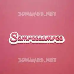samreesamree in Red Scribble style - 3D name wallpaper