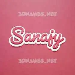 sanajy in Red Scribble style - 3D name wallpaper