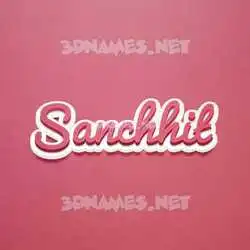 sanchhit in Red Scribble style - 3D name wallpaper