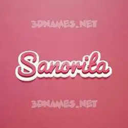 sanorita in Red Scribble style - 3D name wallpaper
