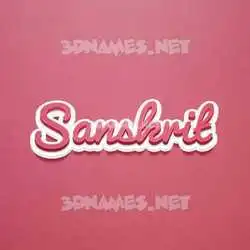 sanskrit in Red Scribble style - 3D name wallpaper