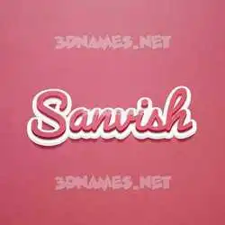 sanvish in Red Scribble style - 3D name wallpaper