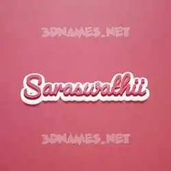 saraswathii in Red Scribble style - 3D name wallpaper