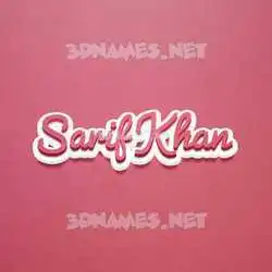 sarif khan in Red Scribble style - 3D name wallpaper