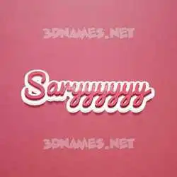 saryyyyyy in Red Scribble style - 3D name wallpaper