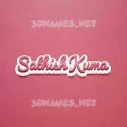 sathish kuma in Red Scribble style - 3D name wallpaper