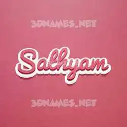 sathyam in Red Scribble style - 3D name wallpaper