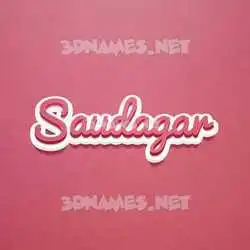 saudagar in Red Scribble style - 3D name wallpaper