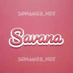 savana in Red Scribble style - 3D name wallpaper