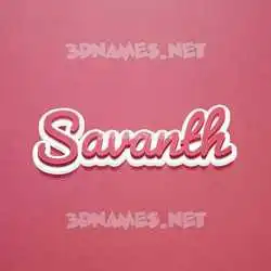 savanth in Red Scribble style - 3D name wallpaper