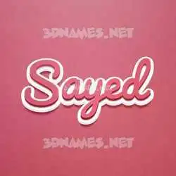 sayed in Red Scribble style - 3D name wallpaper