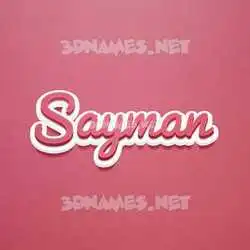 sayman in Red Scribble style - 3D name wallpaper