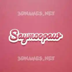 saymoopaw in Red Scribble style - 3D name wallpaper