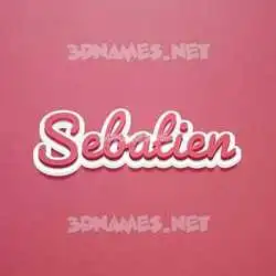 sebatien in Red Scribble style - 3D name wallpaper