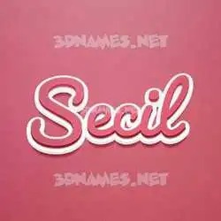 secil in Red Scribble style - 3D name wallpaper