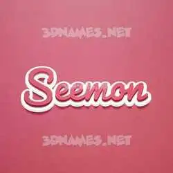 seemon in Red Scribble style - 3D name wallpaper