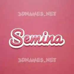 semina in Red Scribble style - 3D name wallpaper