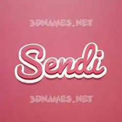 sendi in Red Scribble style - 3D name wallpaper