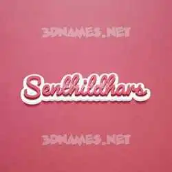 senthildhars in Red Scribble style - 3D name wallpaper