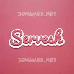 servesh in Red Scribble style - 3D name wallpaper