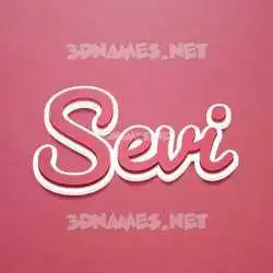 sevi in Red Scribble style - 3D name wallpaper