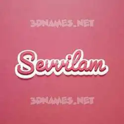 sevvilam in Red Scribble style - 3D name wallpaper
