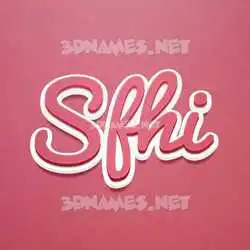 sfhi in Red Scribble style - 3D name wallpaper