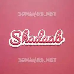 shadaab in Red Scribble style - 3D name wallpaper