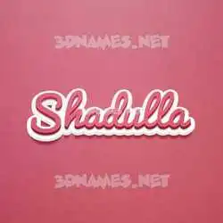 shadulla in Red Scribble style - 3D name wallpaper