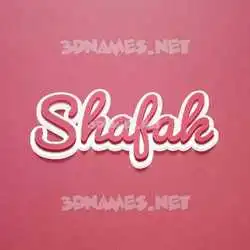 shafak in Red Scribble style - 3D name wallpaper