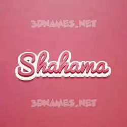 shahama in Red Scribble style - 3D name wallpaper