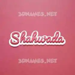 shahwada in Red Scribble style - 3D name wallpaper