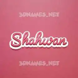shahwan in Red Scribble style - 3D name wallpaper