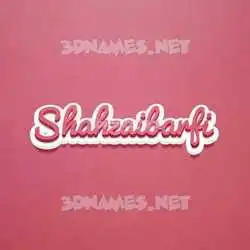 shahzaibarfi in Red Scribble style - 3D name wallpaper