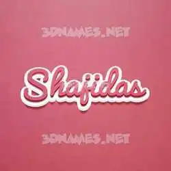 shajidas in Red Scribble style - 3D name wallpaper